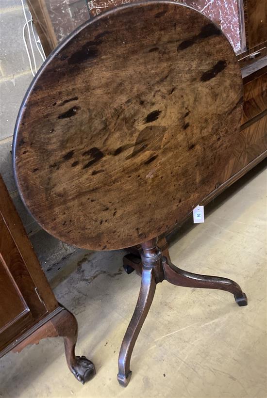An early 19th century mahogany tilt top tea table, diameter 68cm
